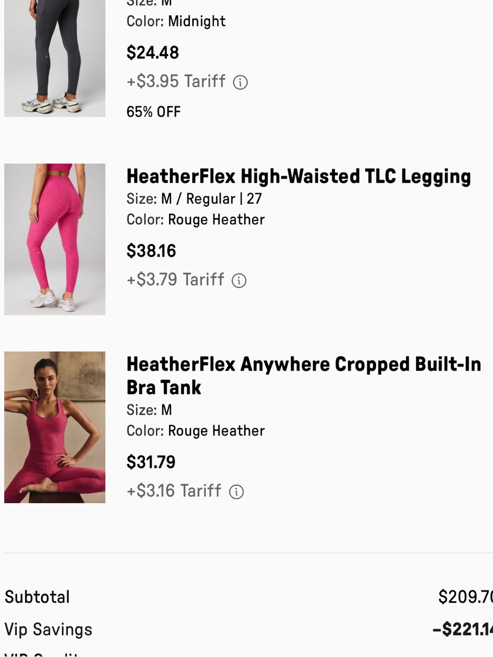 Fabletics HeatherFlex High-Waisted Legging and Top - Rouge Heather (Pink)